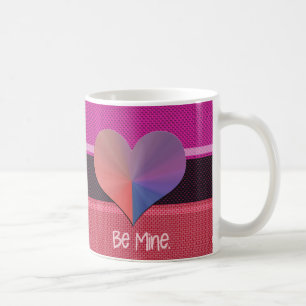 Taza De Café Be Mine Valentine Corazón Reflectivo
