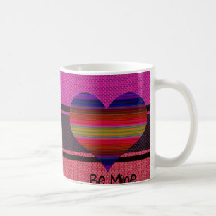 Taza De Café Be Mine Valentine Rainbow Heart Heart