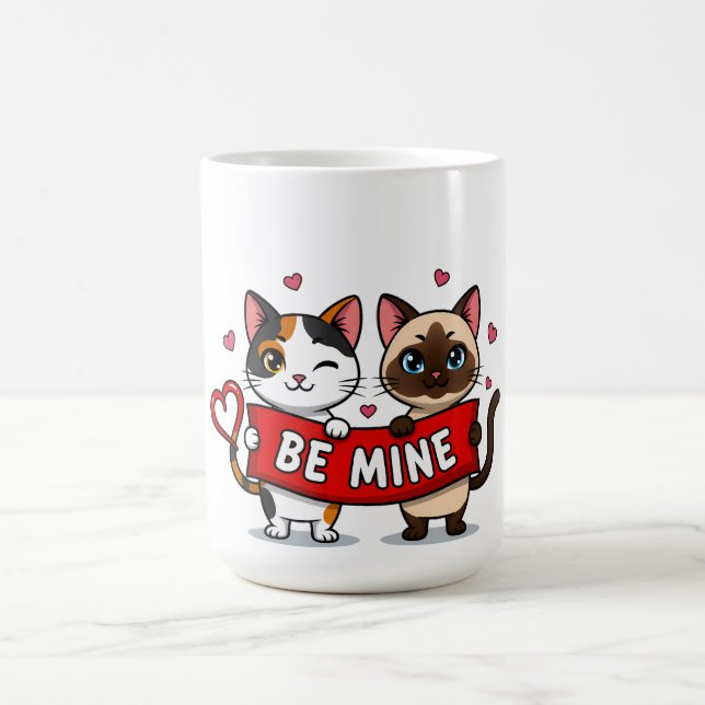 Taza De Café BE MINE Valentine's Cats | Cute Kittens with Love (Centro)
