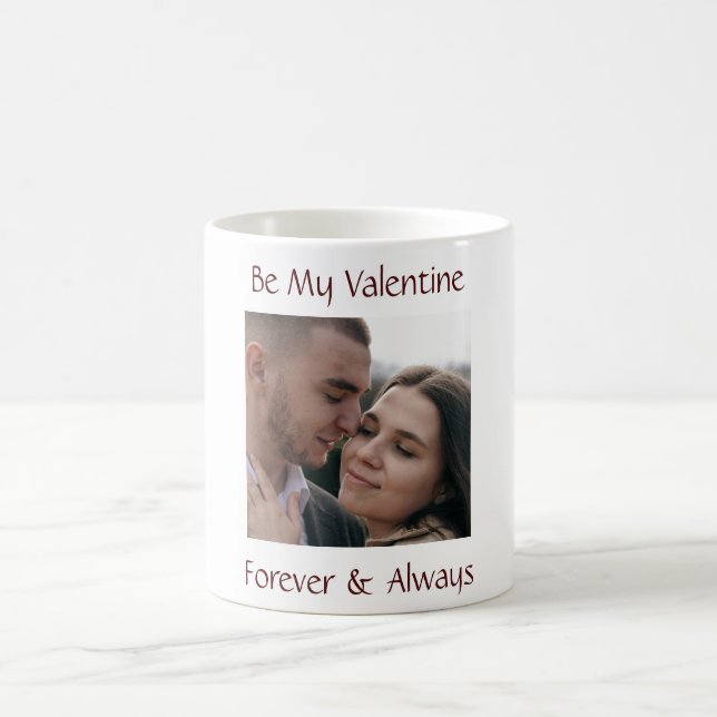 Taza De Café Be My Valentine Mug Personalized Couple Photo (Centro)