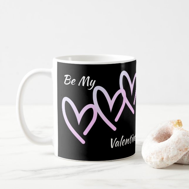 Taza De Café Be my Valentine Triple Heart Coffee Mug (Con donut)
