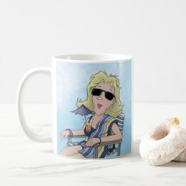 Taza de café Beach Babe (Con donut)