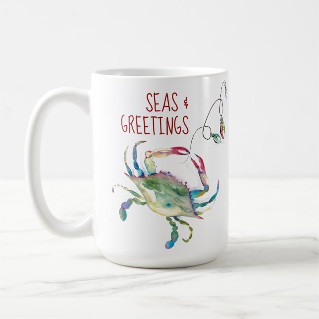 Taza De Café Beach Christmas Crab Coffee Mugs (Izquierda)