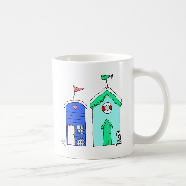Taza De Café Beach Huts 2 Ilustracion (Derecha)