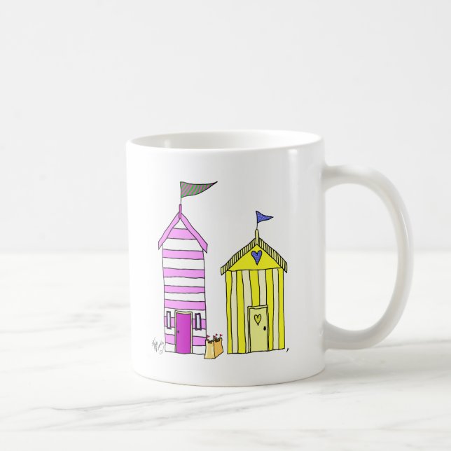 Taza De Café Beach Huts 3 Ilustracion (Derecha)