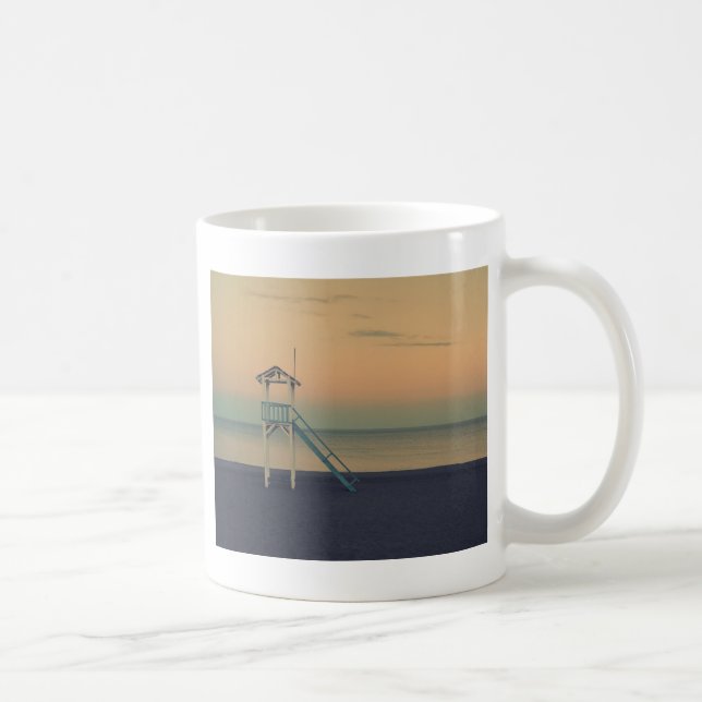Taza De Café Beach Lifeguard Tower Sunset  (Derecha)