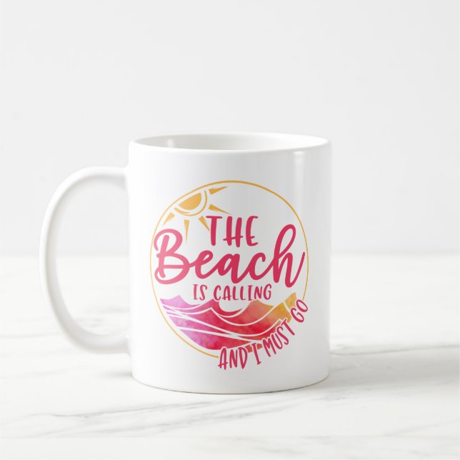 Taza De Café Beach Ocean Love Mug (Izquierda)