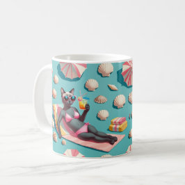 Taza De Café  Beach themed for Siamese Cat Lovers Party