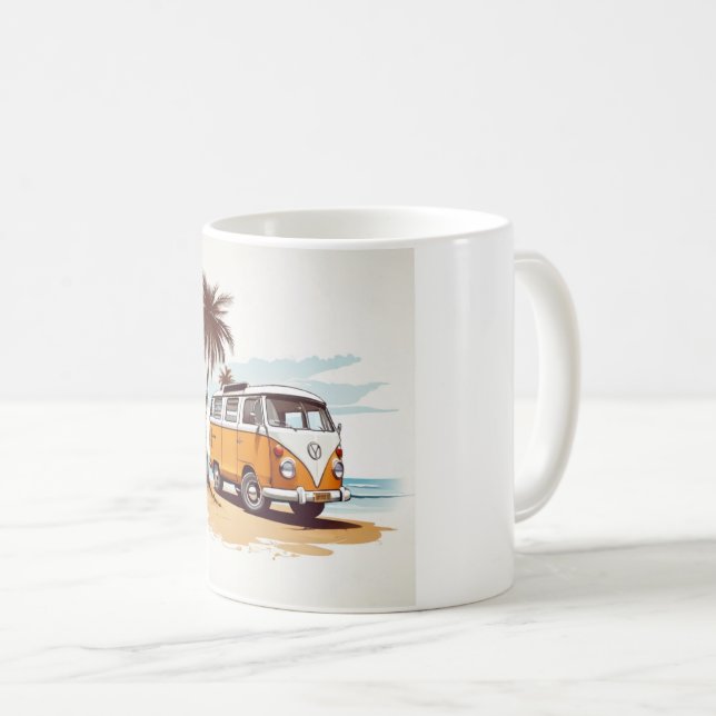 Taza De Café  Beach Vibes Kombi Mug - Retro Surfing Serenity (Anverso derecho)