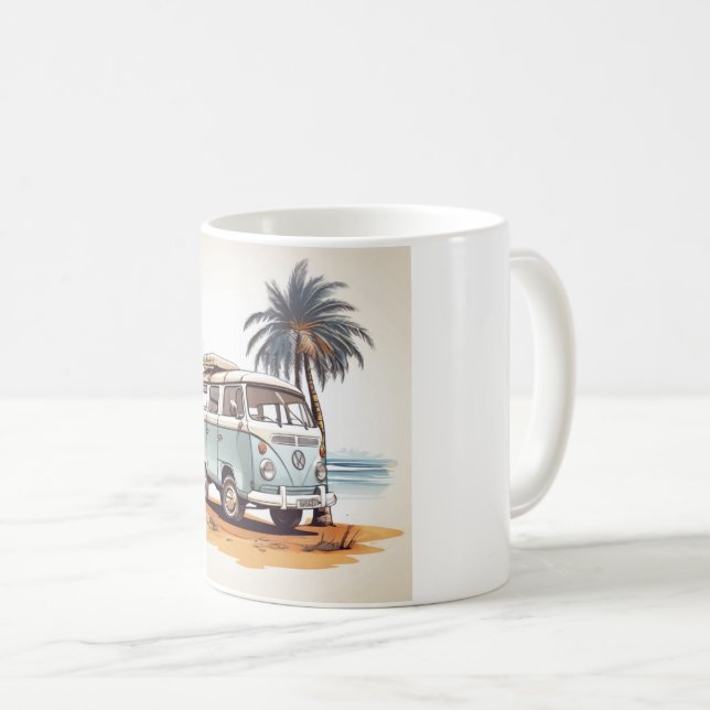 Taza De Café  Beach Vibes Kombi Mug - Retro Surfing Serenity (Anverso derecho)