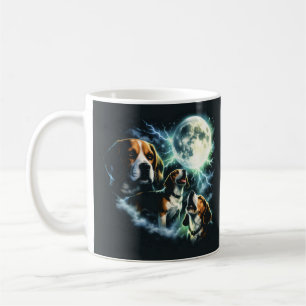 Taza De Café Beagle Aullando a la Luna – Perro de Caza Nocturno