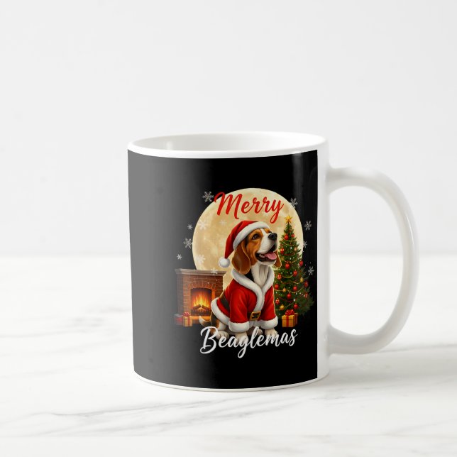 Taza De Café Beagle Christmas Beagle Costume Beagle Xmas Merry  (Derecha)