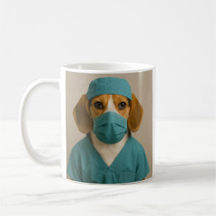 Taza De Café Beagle con Ropa de Quirófano
