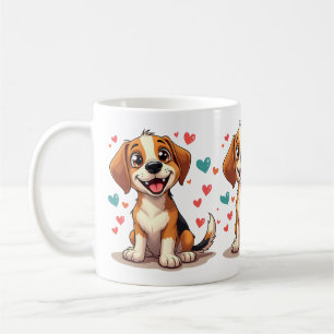 Taza De Café Beagle de Kawaii con perro lúgubre