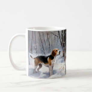 Taza De Café Beagle Deja que nieve Navidad