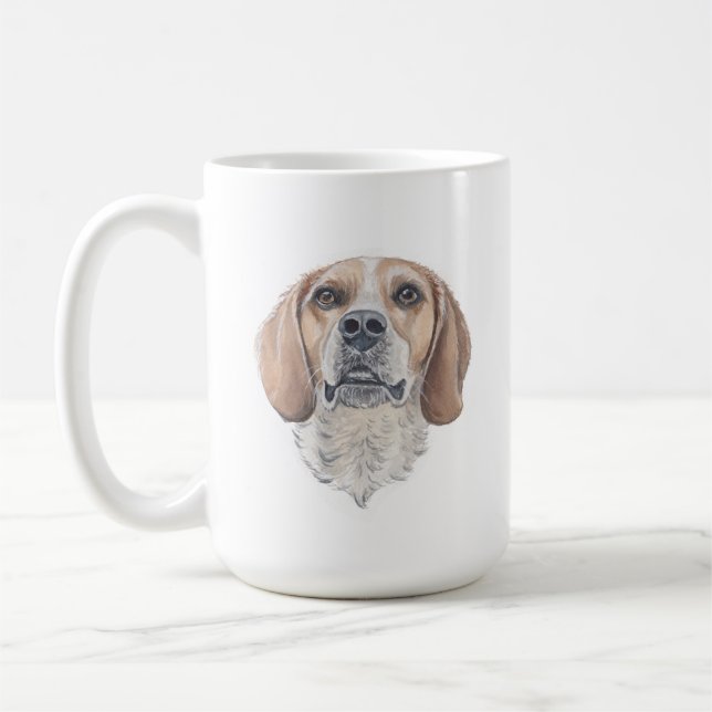 Taza De Café Beagle Dog Mug | 15 oz (Izquierda)