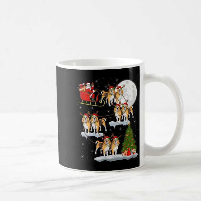 Taza De Café Beagle Dog Santa Sleigh Flying Funny Magical Chris (Derecha)