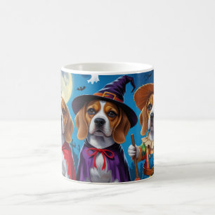 Taza De Café Beagle Dogs Calabaza Halloween Gracioso