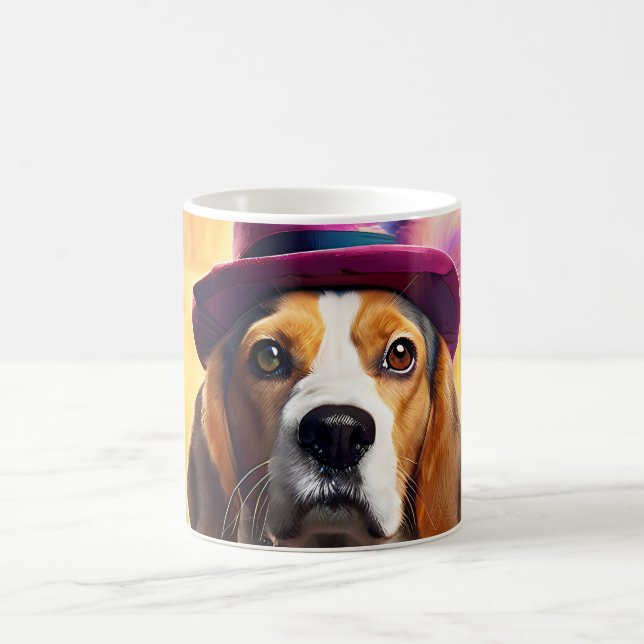 Taza De Café Beagle en traje vibrante (Centro)