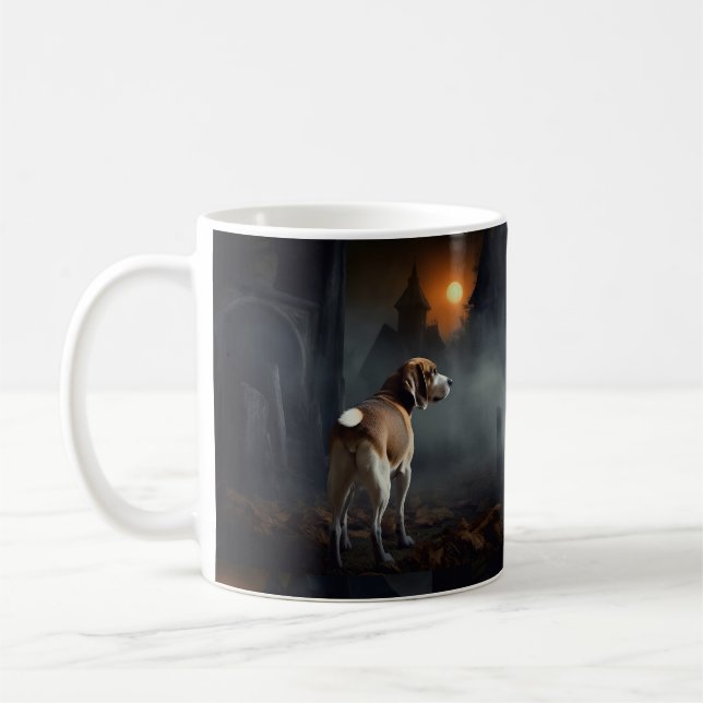 Taza De Café Beagle Halloween Espantoso (Izquierda)