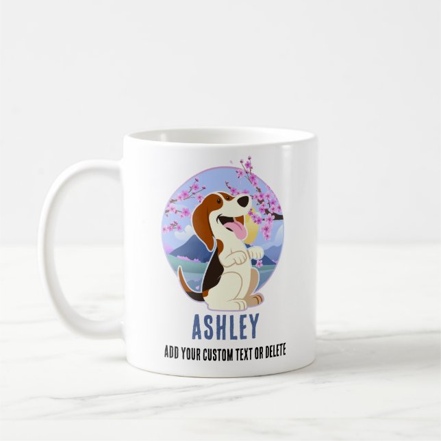 Taza De Café Beagle Kawaii Mascota de perros de regalo (Izquierda)