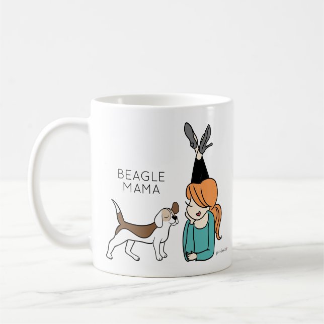 Taza De Café Beagle Mama Coffee Mug (Izquierda)