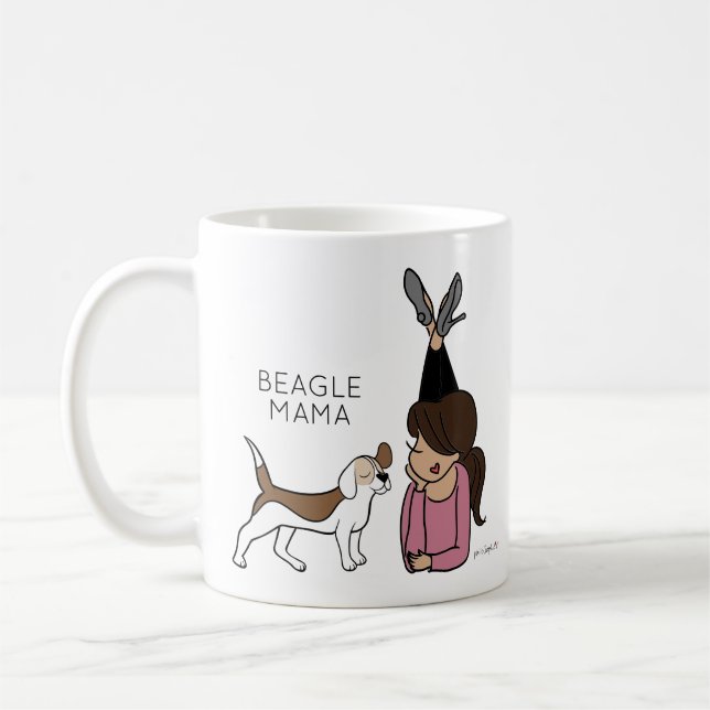 Taza De Café Beagle Mama Coffee Mug (Izquierda)