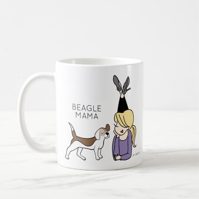 Taza De Café Beagle Mama Coffee Mug (Izquierda)