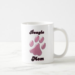 Taza De Café Beagle Mom Pink Pawprint