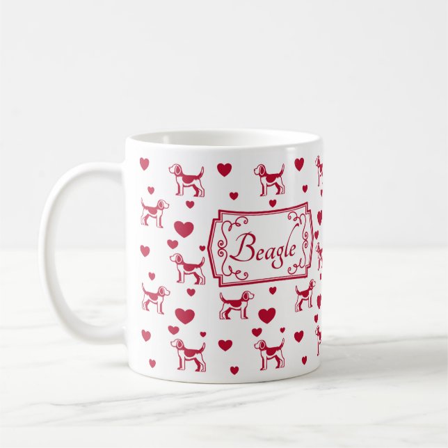 Taza De Café Beagle Mug Con Corazón (Izquierda)