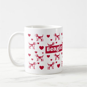 Taza De Café Beagle Mug Con Corazón Rojo