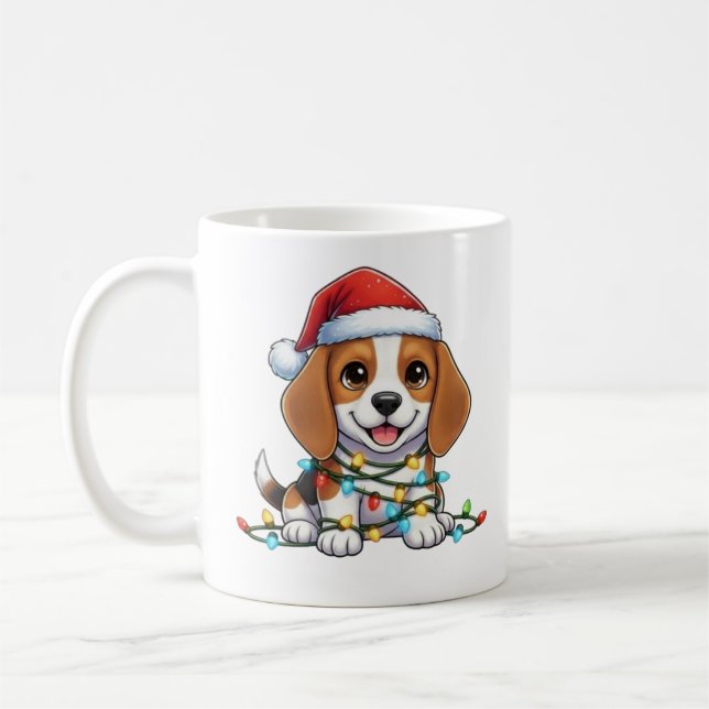 Taza De Café Beagle Mug, Navidades de Cute (Izquierda)