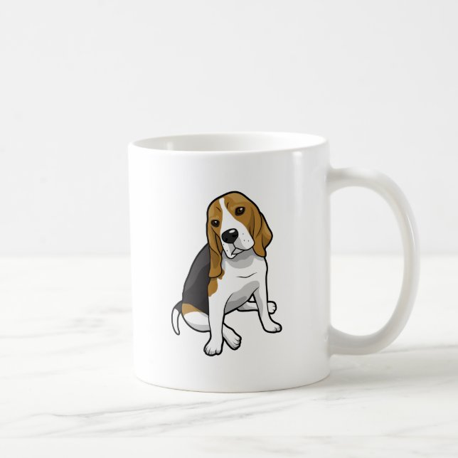 Taza De Café Beagle que se sienta (Derecha)