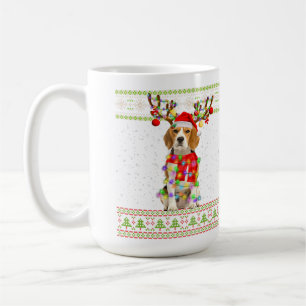 Taza De Café Beagle Ugly Navidad Lights
