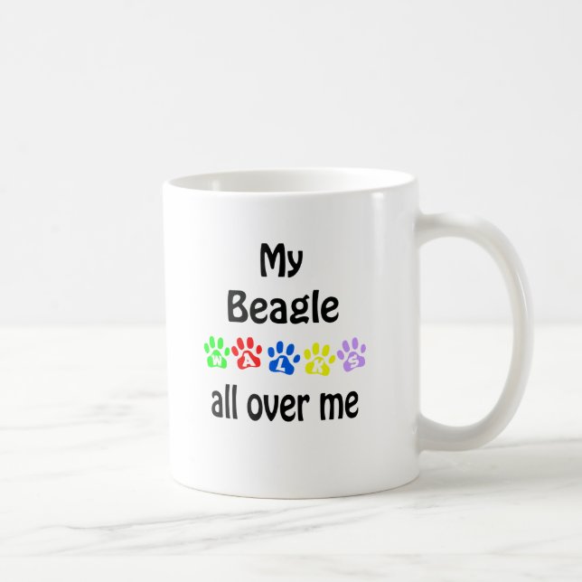 Taza De Café Beagle Walks Design (Derecha)