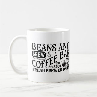 Taza De Café "Beans and Brew Coffee Bar" Mug