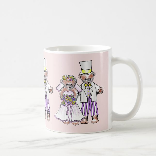 Taza De Café Bear Brie and Groom boda mug (Derecha)