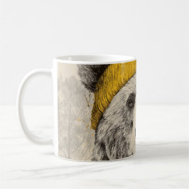 Taza De Café Bear in Yellow Beanie Rustic Woodland Animal