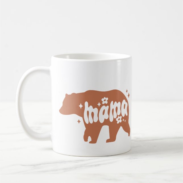 Taza De Café Bear Mug Adorable Mama Bear - Ilustracion De Oso M (Izquierda)