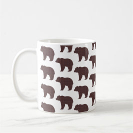 Taza De Café Bear Shape Plaid Brown Cabin Core