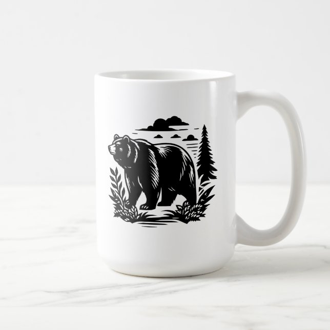 Taza De Café Bear Silhouette (Derecha)