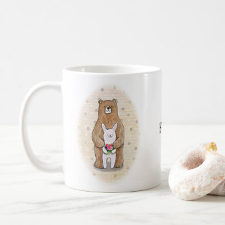 Taza De Café Bear y Bunny Together Happy Couple Custom Name