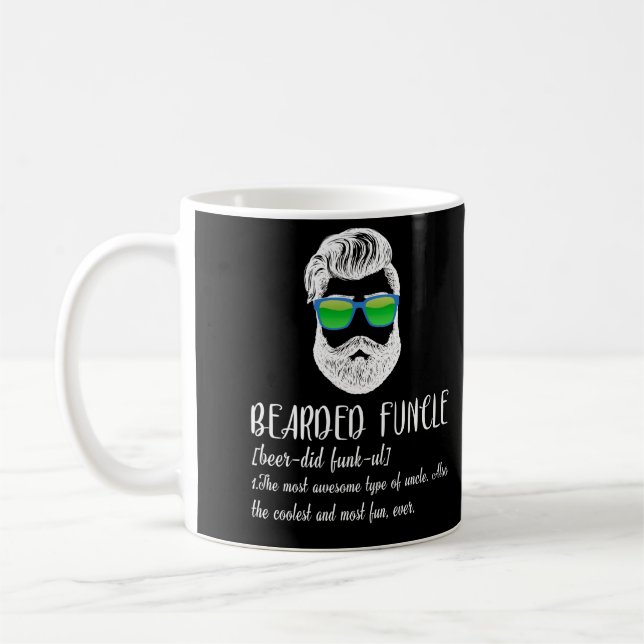 Taza De Café Bearded Funcle Definition Uncle for Men (Izquierda)