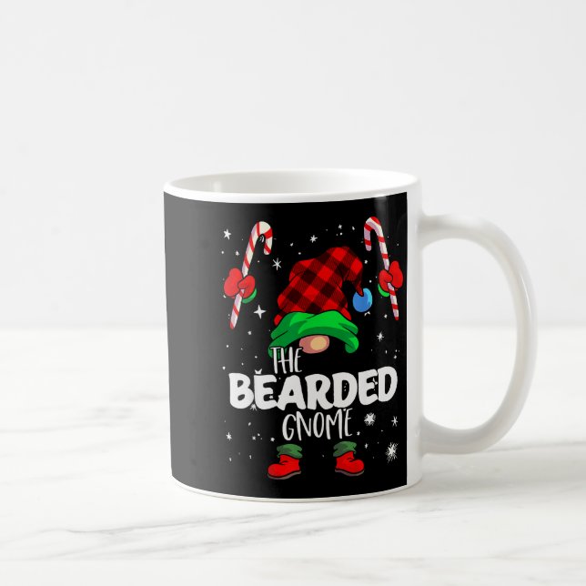Taza De Café Bearded Gnome Red Buffalo Plaid Matching Family Ch (Derecha)