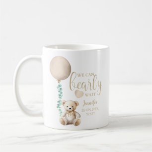 Taza De Café Bearly Wait Neutral Teddy Bear Café Baby Shower