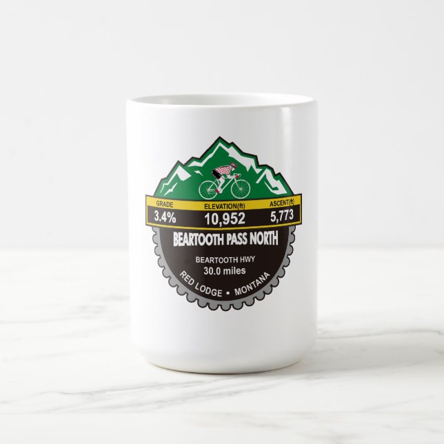 TAZA DE CAFÉ BEARTOOTH PASS NORTH-RED LODGE, MT -"MONTAÑA" (Centro)