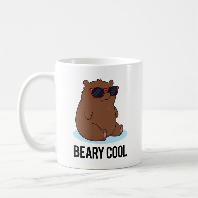Taza De Café Beary Guay Funny Brown Bear Pun (Izquierda)