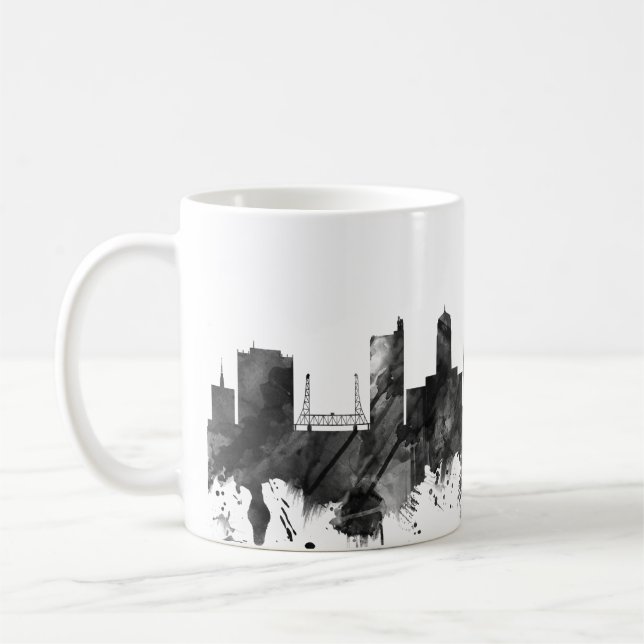 Taza De Café Beaumont Texas Skyline BW (Izquierda)
