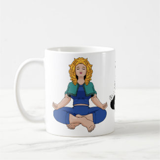 Taza De Café Beautiful Blonde Girl Yoga Pose Lotus Cute