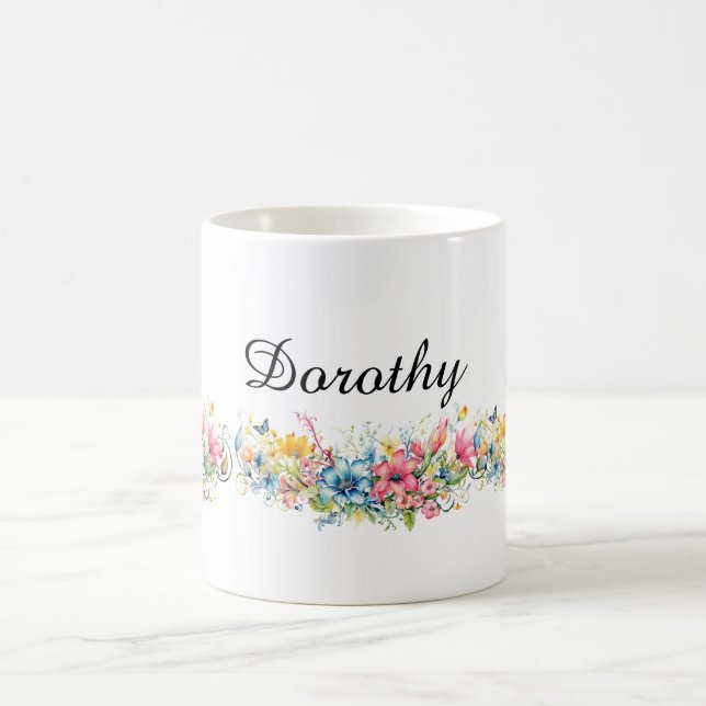Taza De Café Beautiful Floral Design TEMPLATE (Centro)